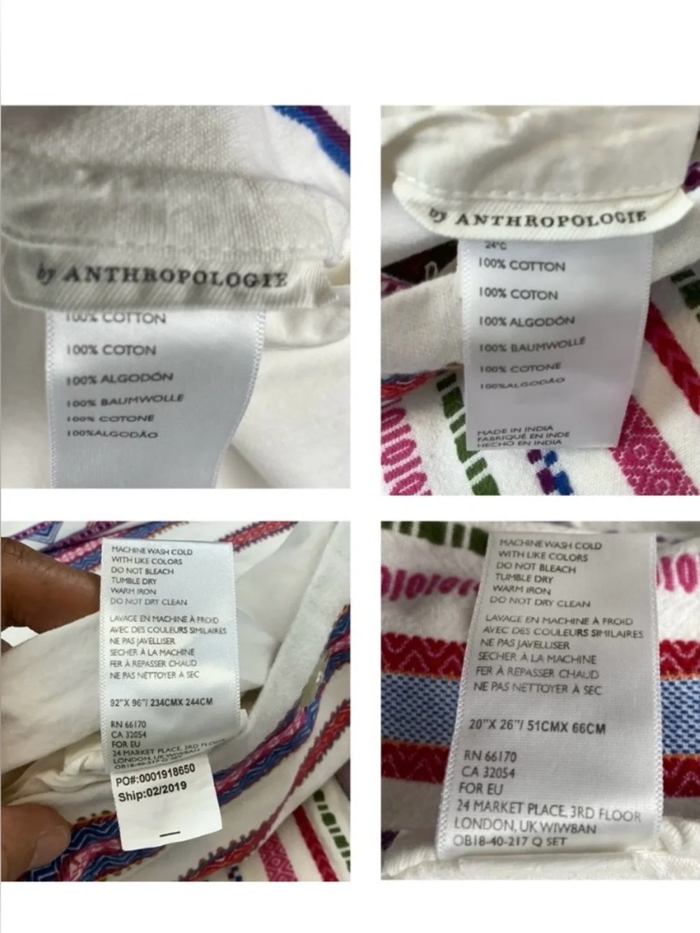 Anthropologie Woven Rosado Duvet Cover And Pillow Shams Set
